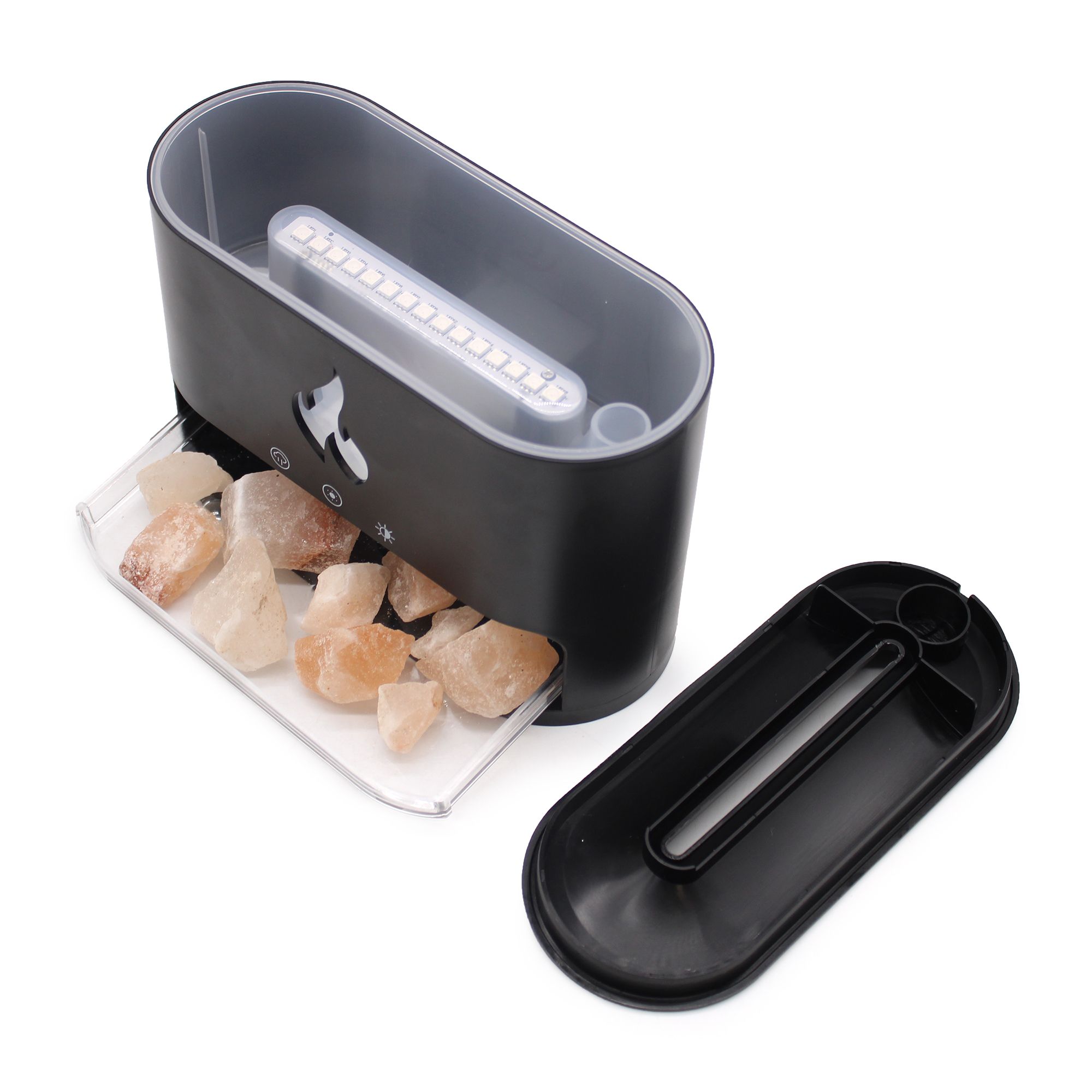 White Blaze Aroma Diffuser - Himalayan Salt Chamber - USB-C - Flame Effect (Salt included) - Image 6