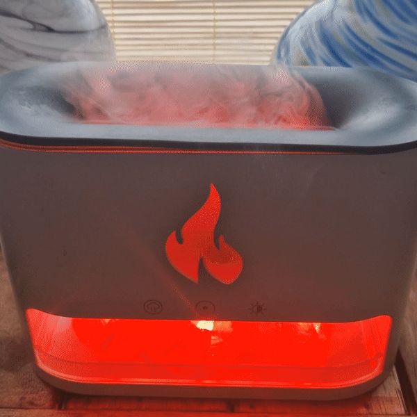 White Blaze Aroma Diffuser - Himalayan Salt Chamber - USB-C - Flame Effect (Salt included) - Image 4